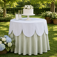 Nappe ronde festonnée à rayures pour mariage, baby shower, fête en plein air – Vente en gros