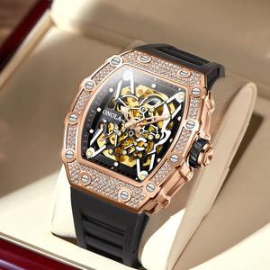 Montre mécanique squelette de luxe pour homme, livraison directe, logo personnalisé, mouvement automatique, cadran lumineux, boîtier et bracelet en acier inoxydable - Product Image 2