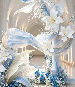 Installation florale géante G-100 en <span class=keywords><strong>aquarelle</strong></span> éthérée pour arche de mariage en extérieur, toile de fond photo pour cérémonie - Product Image 6