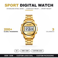 Nouvelle montre numérique pour homme Skmei 2702, design simple et rond, bracelet en acier inoxydable original, étanche, vente en gros