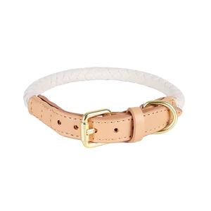 Commercio all'ingrosso di lusso stile Custom intrecciato intrecciato <span class=keywords><strong>in</strong></span> pelle riciclata collare rotondo cane <span class=keywords><strong>per</strong></span> gli animali domestici che camminano di formazione - Product Image 1