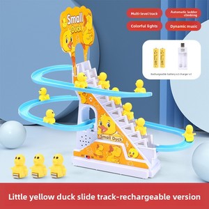 Giocattolo per Bambini Anatroccolo Elettrico Giallo che Sale <span class=keywords><strong>le</strong></span> Scale e Scivola con Musica e Luci - Product Image 2