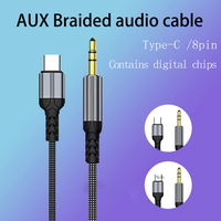 Adaptateur audio USB-C vers 3,5 mm plaqué or HiFi avec gaine en PVC, sans bruit, pour voiture, smartphone, casque, haut-parleur (1 m)