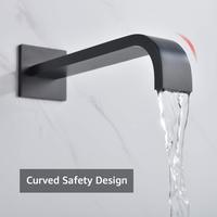 Robinetterie de douche murale thermostatique en laiton noir mat de qualité supérieure, à effet pluie, haute pression, économie d'eau