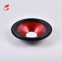 Cône de haut-parleur de 8 pouces avec revêtement de surface rouge métallique, accessoires pour cône de haut-parleur, cône de haut-parleur recouvert de caoutchouc