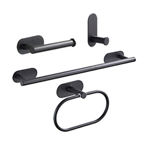 Stainless Steel Towel Handle Wall Mounted Toilet Paper Holder Set <strong>Shower</strong> Room Bathroom <strong>Accessories</strong> Set - Product Image 4