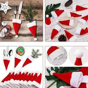 <b>Mini</b> Christmas Hat Accessories Christmas Knife and Fork Cover Wine <b>Bottle</b> Cover Ornaments - Product Image 3