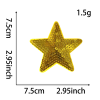 En gros, Patch étoile à paillettes marron, brodé, à cinq branches, en feutre non tissé, thermocollant pour vêtements, sacs et chaussures