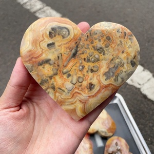 Cristales Curativos de Ágata Natural al por Mayor, <span class=keywords><strong>Corazones</strong></span> de Piedra Pulida de Primera Calidad para Decoración del Hogar y Feng Shui - Product Image 2