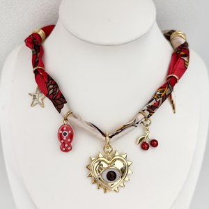 Nuevo Collar de Moda con Accesorios, Ojo Turco, Cereza, Pez, Corazón, Oso, Cruz, Estrella, Manzana, Hongo, Chile, Collar de Cuerda - Product Image 4