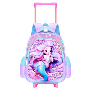 12 Zoll Cartoon Trolley-Schulranzen mit Rollen für Kinder, Grundschüler, Rucksack mit Wagen für Jungen und Mädchen - Product Image 1
