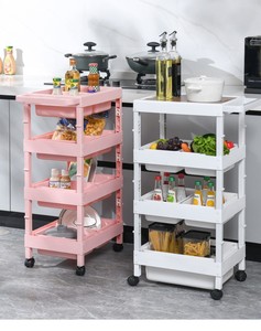 Dễ Dàng Lắp Ráp 3-Tier Nhựa Cán Giỏ Lưu Trữ Xe Đẩy Cho Nhà Bếp Văn Phòng Phòng Tắm Cán Giỏ Organizer Với Ngăn Kéo - Product Image 4