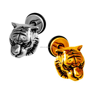 Acier inoxydable Punk <span class=keywords><strong>Piercing</strong></span> Boucle D'<span class=keywords><strong>oreille</strong></span> Unisexe Corps Bijoux Tigre Conception <span class=keywords><strong>Faux</strong></span> Tunnel D'<span class=keywords><strong>oreille</strong></span> - Product Image 4