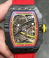 Montre mécanique automatique à tourbillon en fibre de carbone ultra-fine et ultra-légère de haute qualité pour homme, luxe, mode, hip-hop