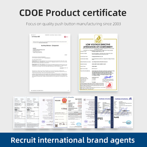 19mm 22mm pushbutton LED momentary du lịch ngắn màu đỏ màu xanh lá cây màu xanh thép không gỉ đẩy nút Thiết bị chuyển mạch 12V IP65 - Product Image 5