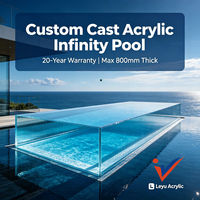 Panneau mural en acrylique transparent de haute qualité Leyu Factory, piscine à débordement extérieure sur mesure, taille personnalisée disponible, 93% de luminosité