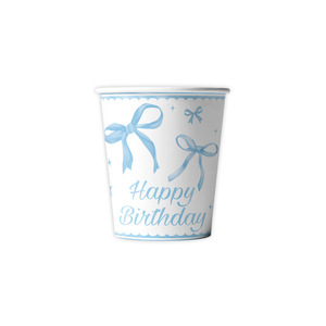 Utensilios de fiesta de cumpleaños con tema de lazo azul, decoraciones de pared y cartel de feliz cumpleaños, agrega Ambiente y diversión con bandera para tirar del arco - Product Image 3