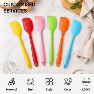Food-Grade <b>Silicone</b> Spatula Set with Heat-Resistant Flexible <b>Baking</b> Scraper with Hanging Hole Multi-Color for Commercial Kitchen - Product Image 2