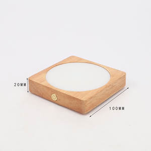 Noyer noir carré lumière chaude bois massif Base lumineuse stockage interrupteur tactile <span class=keywords><strong>LED</strong></span> cristal aquarium support de <span class=keywords><strong>lampe</strong></span> veilleuse - Product Image 3