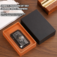 Nouveau Briquet Gonflable Flamme Rouge Jet Style Mecha Tendance et Cool, Briquet Rotatif de Luxe en Métal Coupe-Vent pour le Bout des Doigts
