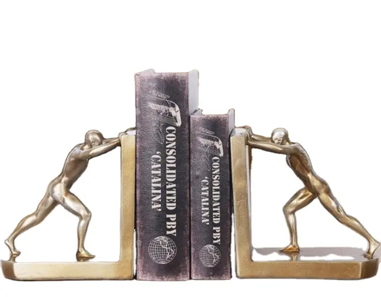 EUROPÄISCHER STIL CROSS BORDER RESIN GOLD MAN BOOKENDS TABELLE STATUE DEKORATION BOOK CASE WRITING HOLIDAY SOUVENIR FRIEND GIVEAWAY