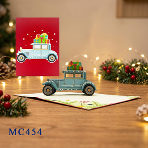 Carte de vœux de Noël 3D pop-up tendance, faite main, découpée en papier, pour cadeaux de voiture, carte cadeau personnalisée de Noël, Hanoi Offset - Product Image 2