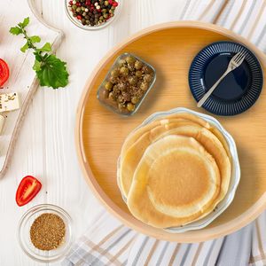 Plateau de rangement multifonctionnel en bambou de 12 pouces à <span class=keywords><strong>rebord</strong></span> haut pour épices, plateau tournant à 360 degrés pour cuisine et salle de bain, vente en gros - Product Image 5