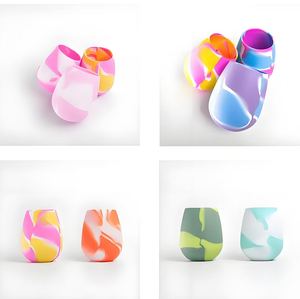 Custom Logo Unbreakable Silicone Egg Shape Wine Glasses Stemless Wine <b>Cups</b> <b>Reusable</b> for Parties Camping Beaches and Boats - Product Image 6
