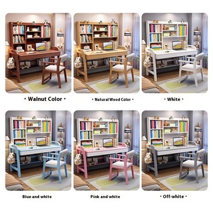 <span class=keywords><strong>Bureau</strong></span> d'étude en bois massif avec étagère intégrée Table d'ordinateur pour les élèves du premier cycle du secondaire Utilisation à domicile des enfants de l'école primaire - Product Image 4