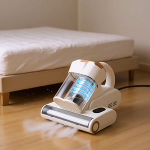 Aspirateur à matelas blanc 550W, puissant, aspiration 18Kpa, double bac à poussière, filtre HEPA, technologie de nettoyage par ultrasons chauffants, aspirateur à main - Product Image 2