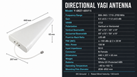 Antenne Yagi directionnelle log-périodique LPDA large bande 4G LTE extérieure à gain élevé 11dBi CenRF, modèle Y-0827-65V11i pour amplificateur de signal