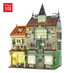 HW Magic Book Store Legoi Street View Brick Toy Children Educational Architecture Toy Kid Toy Gift Building Block 3468pcs