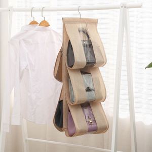 Bedroom <b>Wardrobe</b> <b>Storage</b> Organizer Closet Hanging Roll 5-Tier Cotton Linen Clothing <b>Storage</b> System - Product Image 5