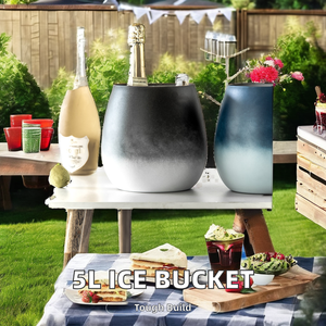 <span class=keywords><strong>Seau</strong></span> <span class=keywords><strong>à</strong></span> glace portable 5L en acier inoxydable thermolaqué pour bouteilles de vin ou de bière, idéal pour les fêtes modernes - Product Image 6