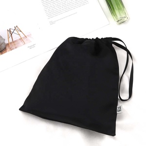 Bolsa de Satén Negra con Cordón y Logotipo Personalizado para Zapatos, Sombreros, Ropa Interior y Ropa, Bolsa de Almacenamiento de Lujo - Product Image 1
