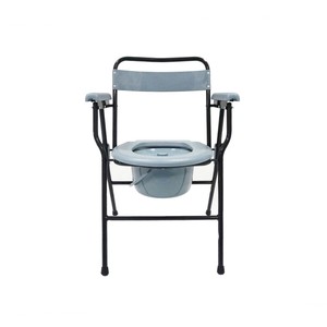 Chaise d'aisance pliable en plastique gris <span class=keywords><strong>avec</strong></span> <span class=keywords><strong>accoudoirs</strong></span> <span class=keywords><strong>pour</strong></span> <span class=keywords><strong>personnes</strong></span> <span class=keywords><strong>âgées</strong></span> handicapées - Product Image 1
