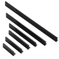 Poignée extensible noire de 2,4 m en fonte, tête hexagonale, moderne et minimaliste, invisible, sans perçage, pour porte d'armoire, armoire à chaussures, tiroir