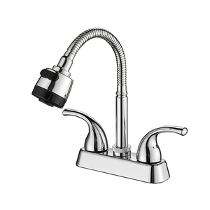 <span class=keywords><strong>Rubinetto</strong></span> da Cucina Economico con Doppia Maniglia per Acqua Calda e Fredda, con Tubo Flessibile e Beccuccio in ABS - Product Image 1