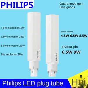 Lámpara Fluorescente de Ahorro de Energía <span class=keywords><strong>Philips</strong></span> PL-C, Base G24D, 2P 4P, Doble/Cuatro Pines, 6.5W 9W - Product Image 2