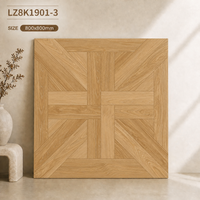 Carrelage en porcelaine Matt Basketweave Parquet 800x800mm, effet bois miel amande bicolore, pour sol de cuisine et palier d'escalier