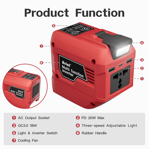 <span class=keywords><strong>Convertisseur</strong></span> de puissance tout-en-un 250W <span class=keywords><strong>220V</strong></span> compatible <span class=keywords><strong>avec</strong></span> la <span class=keywords><strong>batterie</strong></span> Mil Waukee 18V pour téléphone, ordinateur portable, tablette, appareil photo, haut-parleur, ventilateurs - Product Image 3