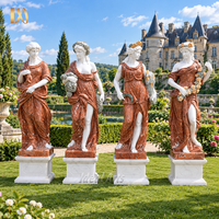 Statues de jardin classiques en marbre grandeur nature, déesses des quatre saisons