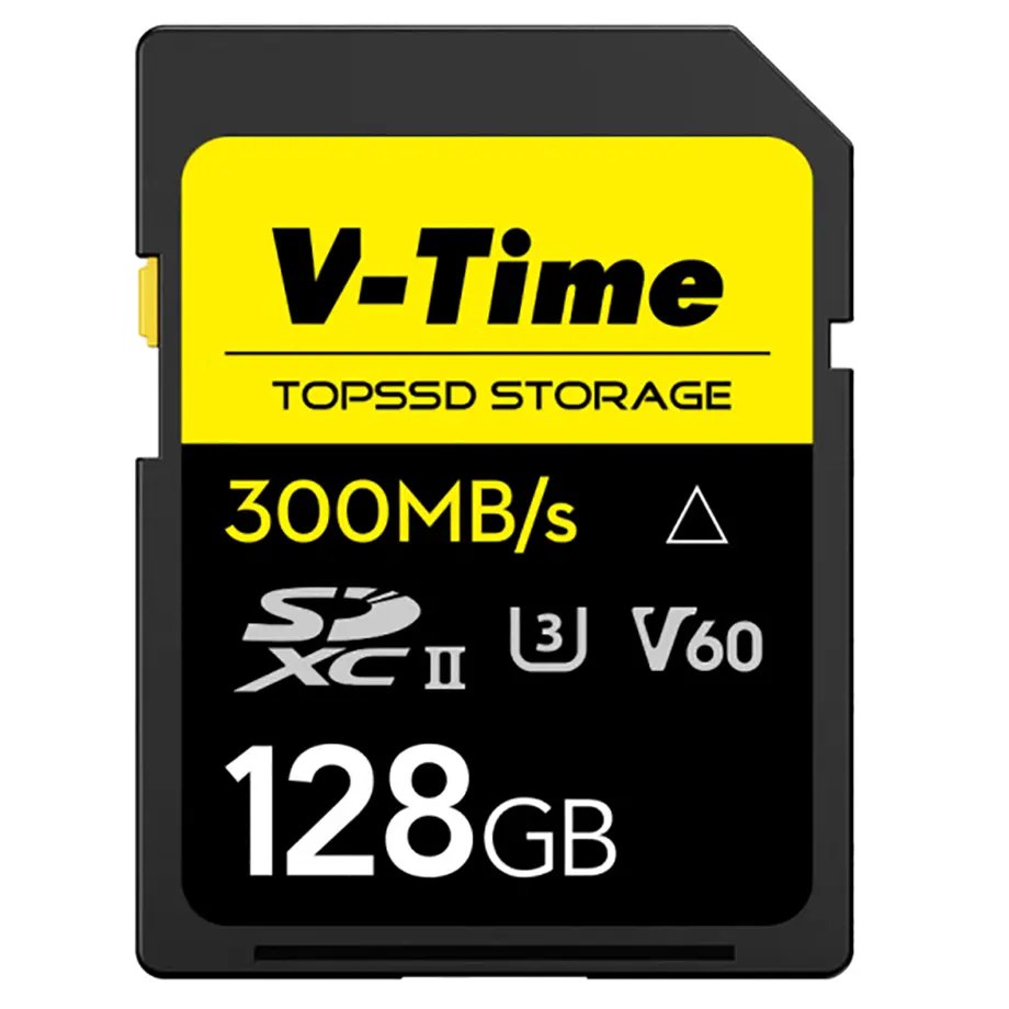 300MB/s SDXC UHS-2 Memory Card 128GB for V-Time