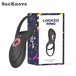 Sacknove 53037-A Male Products Silicon Sliding Dual-Motor Vibration Penis Exerciser Vibrating Adult Cock Rings Sex Toys Men