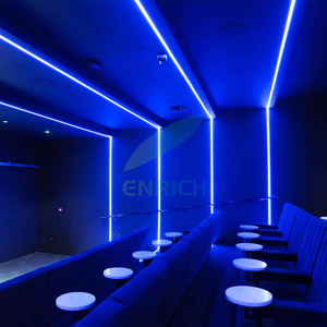 Phòng tập thể dục hiện đại chiếu sáng RGB màu thay đổi tùy chỉnh <span class=keywords><strong>Led</strong></span> Vuông tuyến tính ánh sáng mặt dây chuyền với ứng dụng điều khiển - Product Image 5