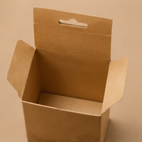 Boîte pliante en papier kraft écologique personnalisée avec fente Euro et logo gaufré, emballage de présentation pour chaussettes et sous-vêtements