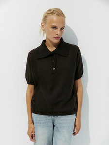 Suéter Casual Transpirable de Punto Calado para Mujer, Manga Corta, Otoño, Manga Regular, Camiseta, Top de Punto Sencillo - Product Image 2
