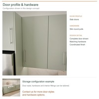Meuble de cuisine moderne en PVC thermoformé avec portes à battants, aménagement en U, boîtes de rangement en MDF, unités modulaires et tiroirs à fermeture amortie