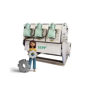 IEPP China manufacturer factory price multi disc screw press sludge dehydrator mud cake dryer DAF system scum dewatering machine