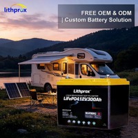 Batterie LiFePO4 à décharge profonde 12V 300AH Grade A Haute Performance pour VR avec BMS intelligent Bluetooth, Prise Anderson, 6000 Cycles, CE RoHS IP67, OEM ODM